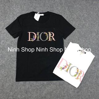 Áo phông Dior thêu hoa cực đẹp 2021 - Áo thun nam nữ - Áo thun cổ trò
