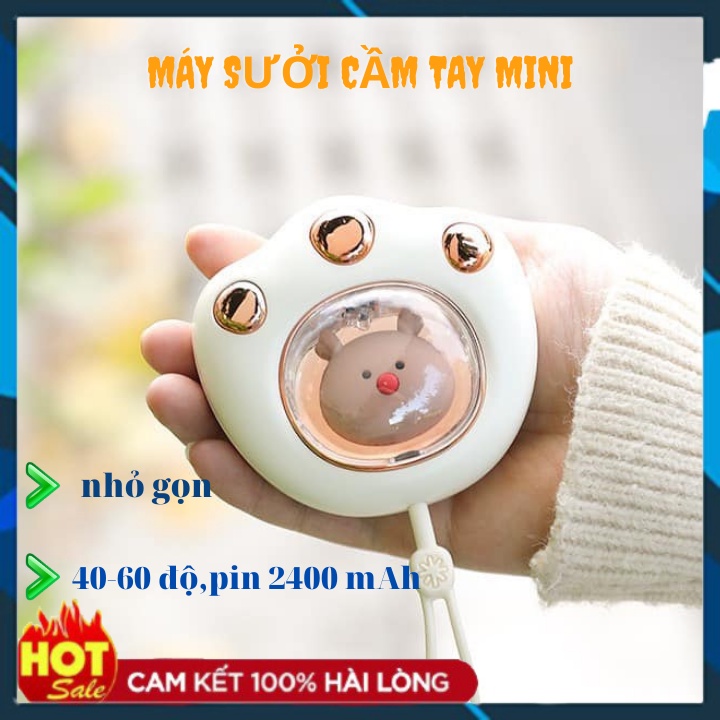 Máy Sưởi Ấm Mini Cầm Tay Hình Chân Mèo, Pin 2400 mAp- Nhỏ Gọn, 3 Chế Độ Nhiệt, Giúp Massaga vai-gáy-cổ