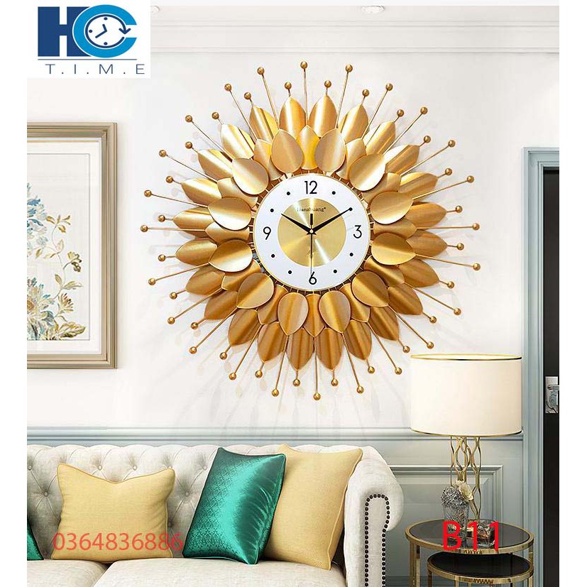 Đồng hồ treo tường trang trí decor B11 kích thước 70x70 cm