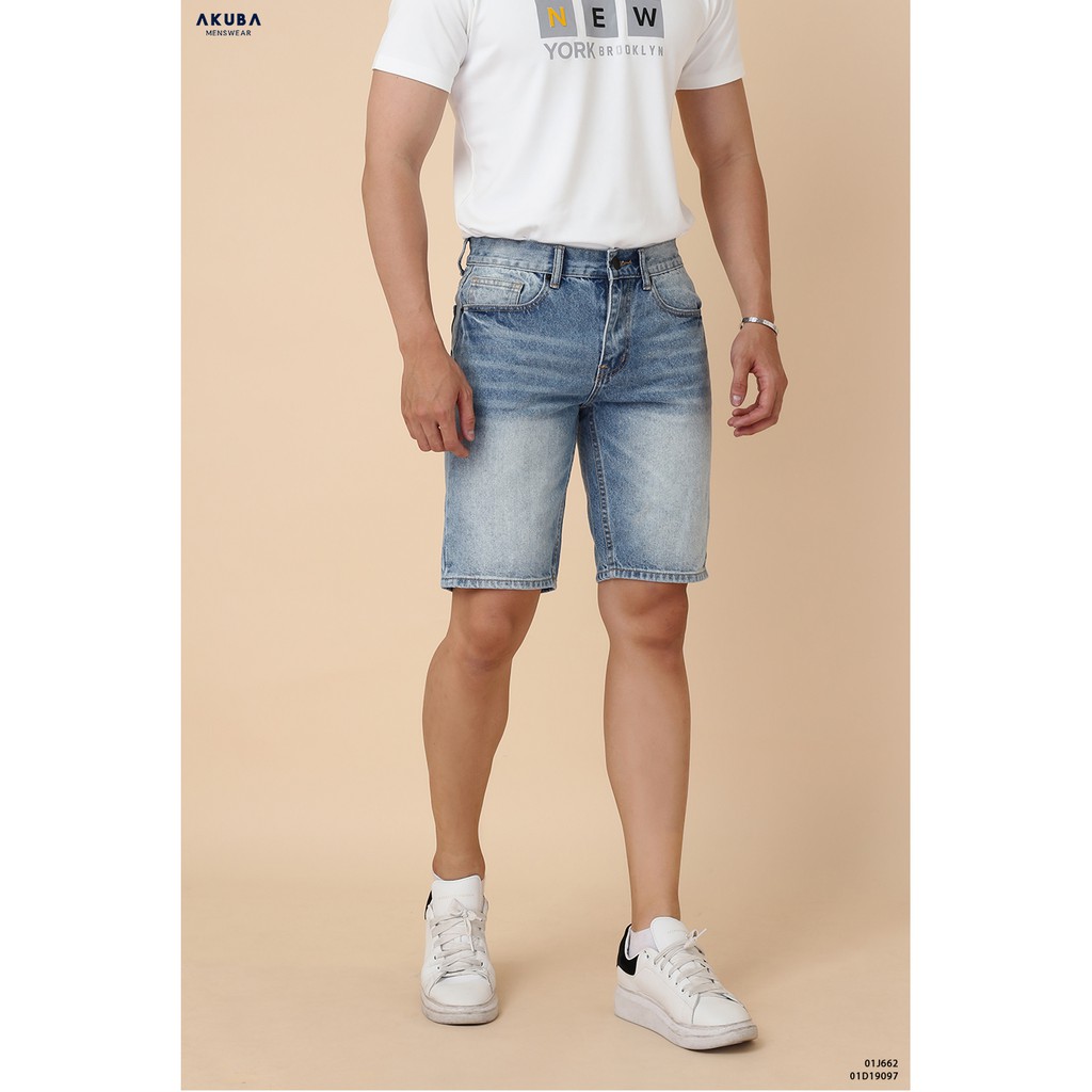 Quần short Jean nam thời trang cao cấp AKUBA - Form Skinny | 01D19097