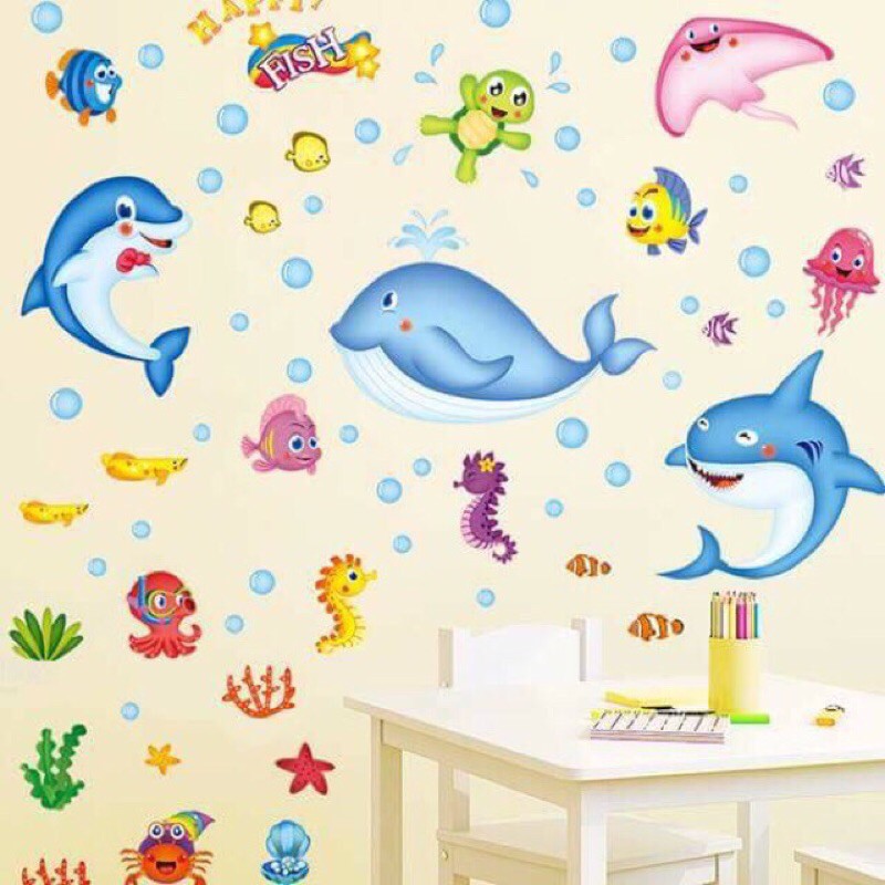 Decal giấy dán tường phương tiện giao thông kèm tiếng anh cho bé