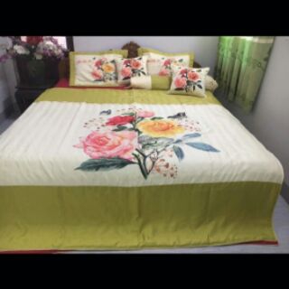 Bộ chăn ga 7 món satin cao cấp
