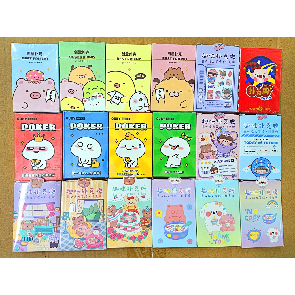 Thẻ bài HOẠT HÌNH SIÊU CUTE Bộ bài Tây anime IN HÌNH bộ Tú nhiều mẫu