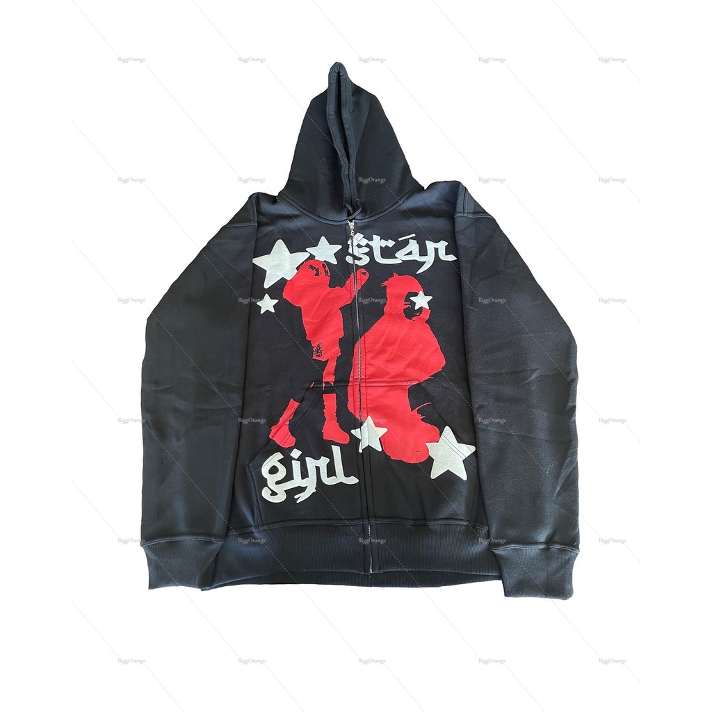 Áo Khoác Hoodie Có Khóa Kéo In Hình Ngôi Sao Phong Cách Hiphop Đường Phố Gothic Harajuku Hàng Mới 2022 Dành Cho Nam Và Nữ Y2K