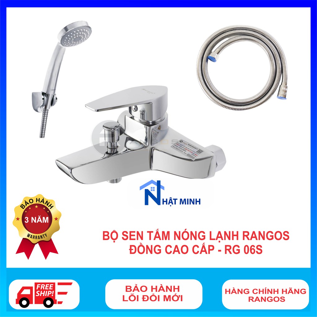 Bộ vòi sen, bộ sen tắm cao cấp nóng lạnh Rangos RG 06S