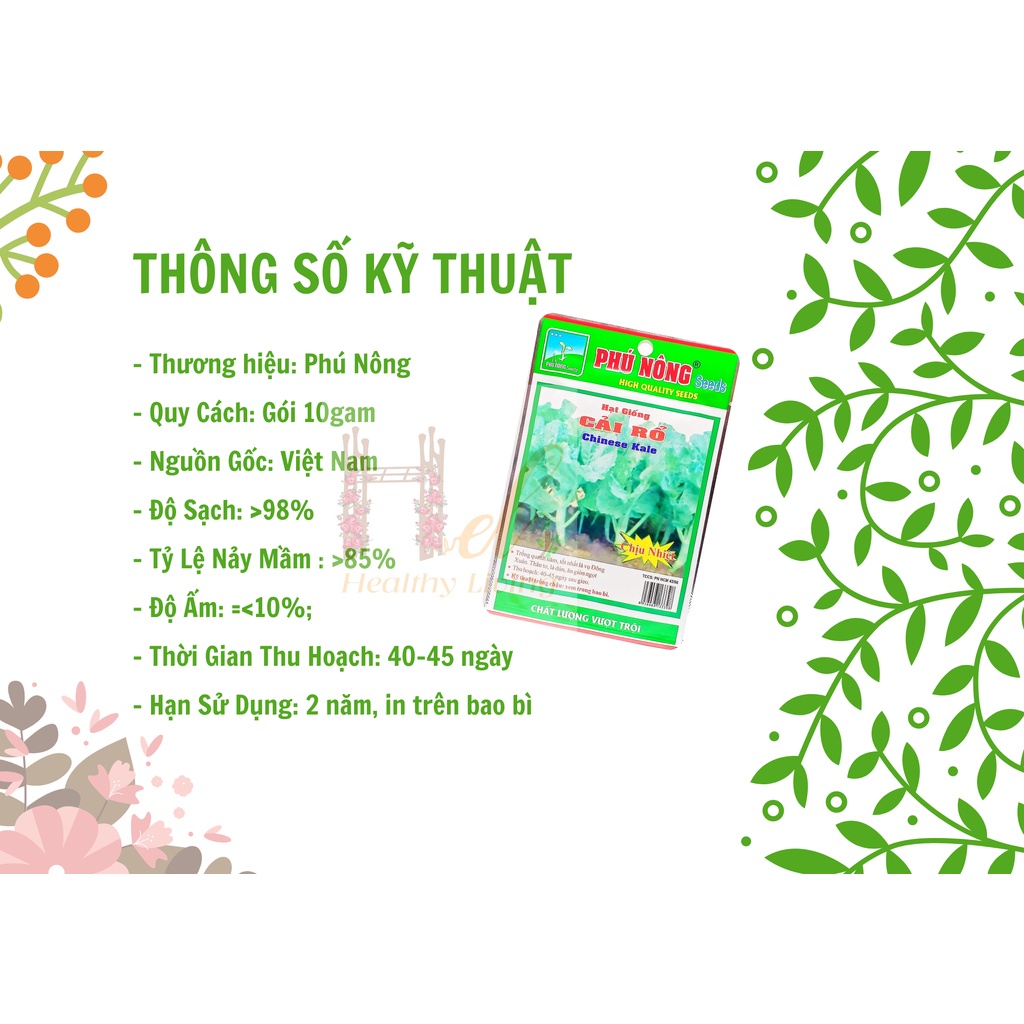 Hạt Giống Cải Rổ Mập (Cải Làn) Siêu Ngọt - Trồng Hạt Giống Rau Củ Quả Bằng Đất Sạch, Xơ Dừa, Mùn Dừa Và Phân Bón Hữu Cơ