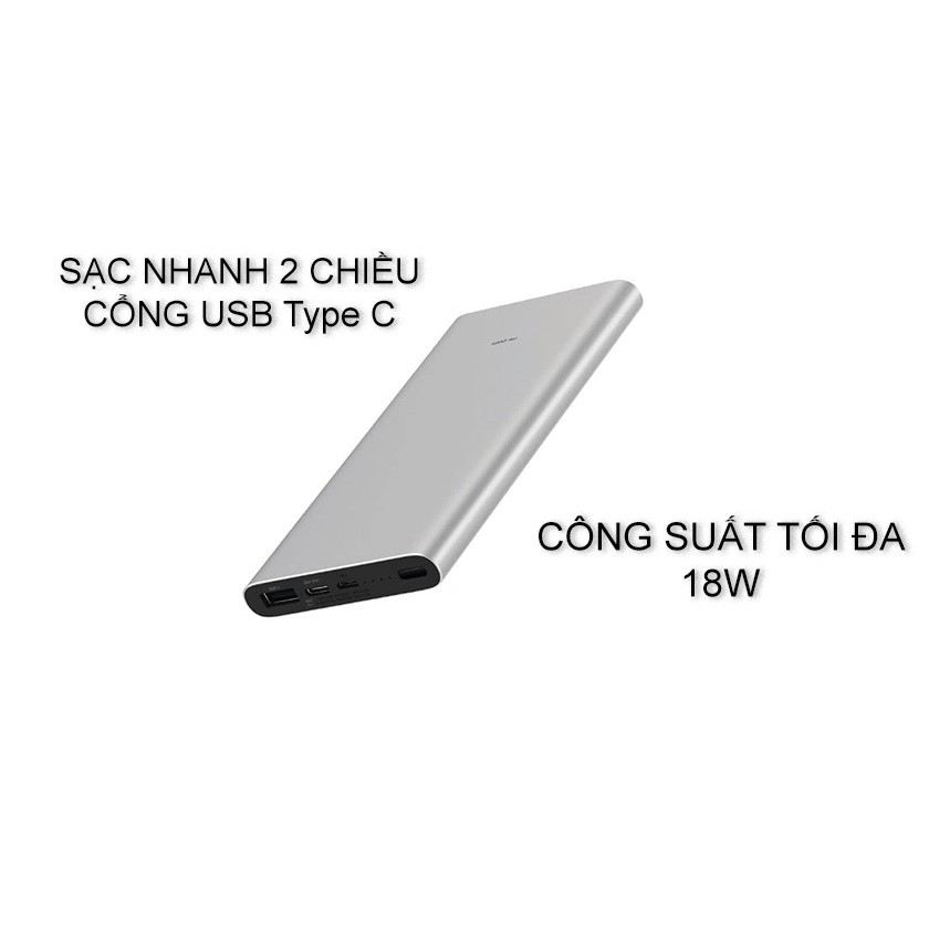 Pin Sạc Dự Phòng Xiaomi Gen 3 Pro Type C 18W Xiaomi 10000mAh - GSM Hải Phòng