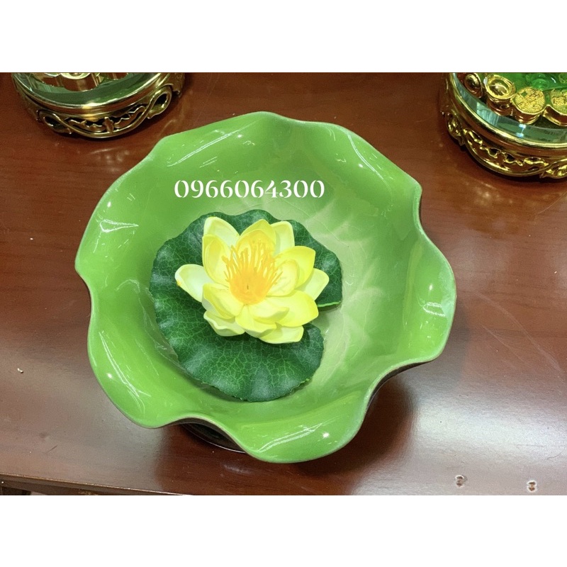 Bát thả hoa ban thần tài Bát tràng cao cấp men xanh ngọc rạn