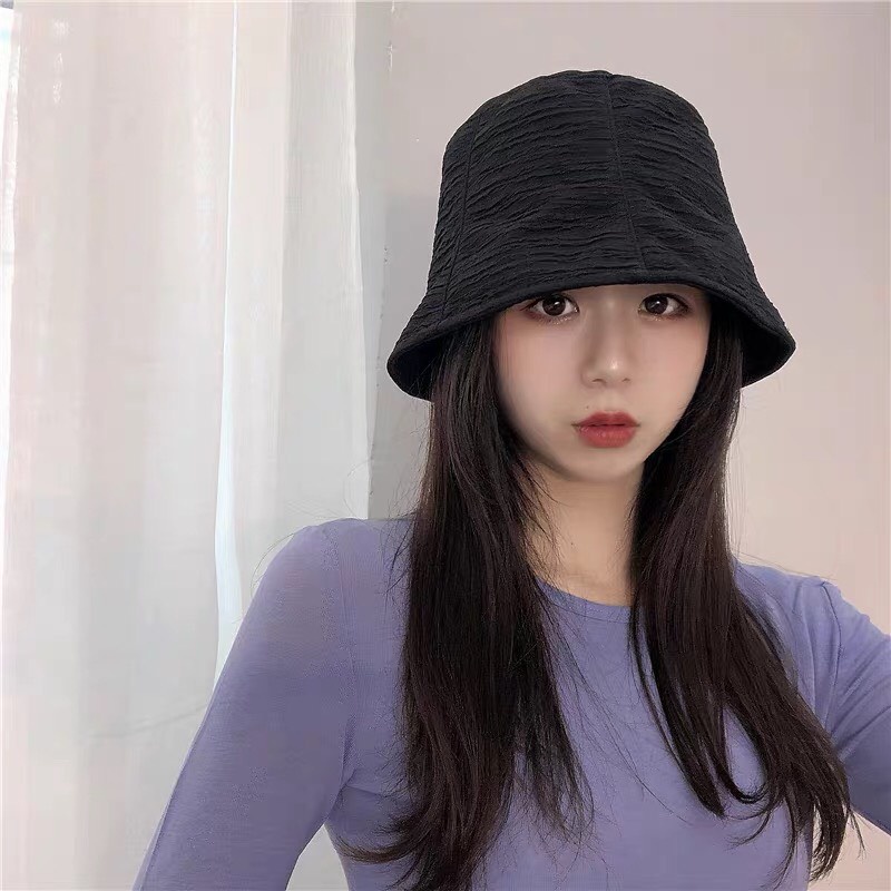 Mũ tai bèo 100% cotton chống nắng, nón bucket siêu nhẹ tạo hình nhăn độc đáo phong cách Nhật Bản Hot Trend SV 32