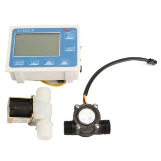 Bộ Đồng Hồ Đo Lưu Lượng Nước 1/2 Với Màn Hình Hiển Thị Lcd Và Van Điện Từ