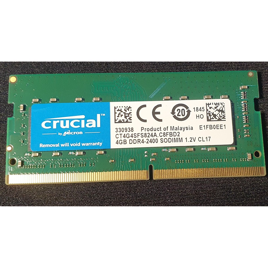 Ram laptop Crucial DDR4 4GB (1x4GB) Bus 2400Mhz SODIMM CT4G4SFS824A