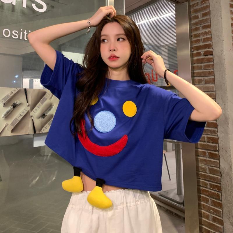 Áo Thun Cotton Ngắn Tay Thời Trang Mùa Hè 2022 Mới Cho Nữ