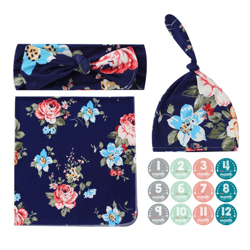 Chăn Quấn Kèm Nón Beanie Và Băng Đô Dành Cho Bé Sơ Sinh