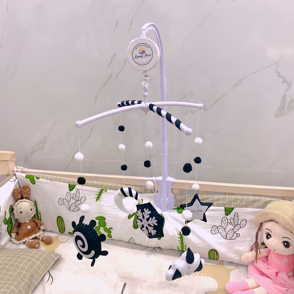 (Handmade)Treo nôi hình hoa tuyết kích thích thị giác cho bé