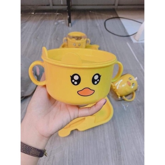 Bộ Khay Cơm Vịt Vàng Kèm Cốc Thìa - Bát Vịt