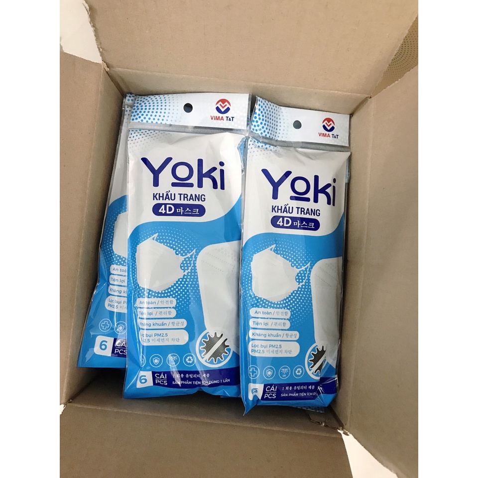 Khẩu trang 4D YOKI kháng khuẩn 1 bịch/10 cái màu đen