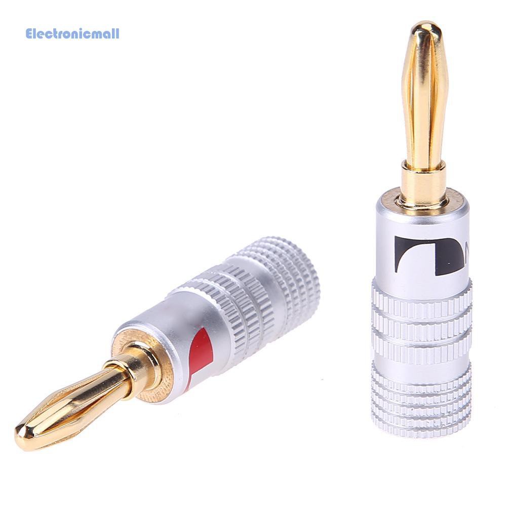 ElectronicMall01 1pc 4mm Gold Plated Brass Speaker Banana Plug DIY Audio Jack Connector