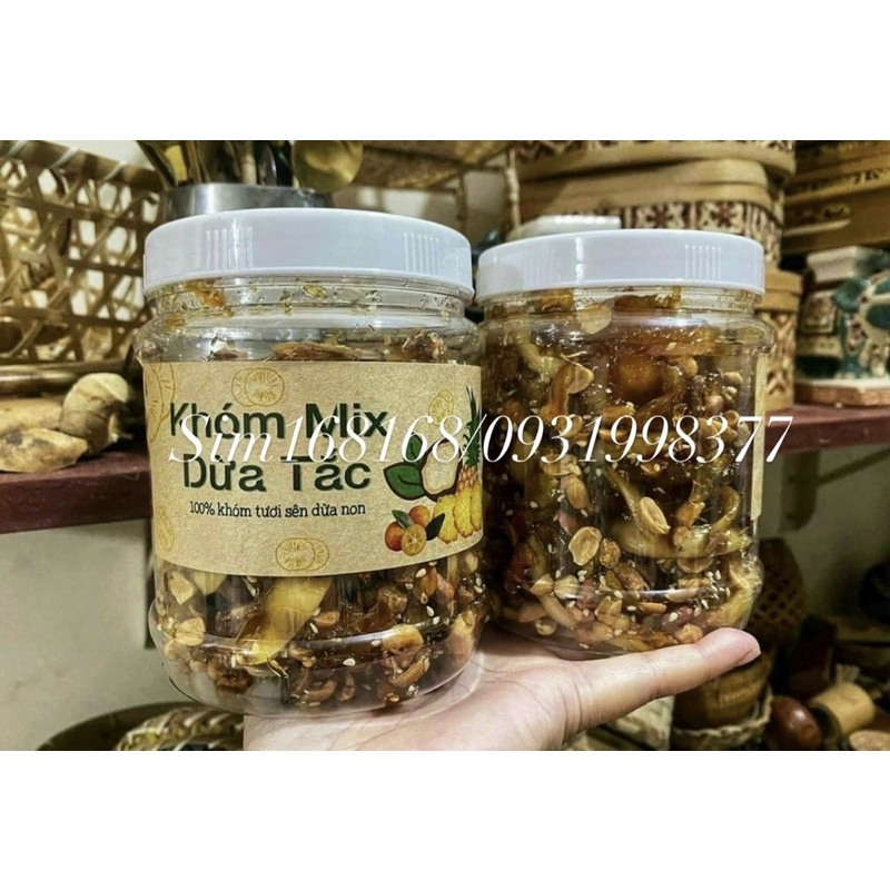 khóm mix dừa tắc -hộp 500gam ngon mê ly