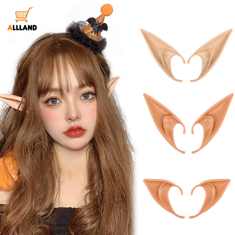 1 Cặp Tai Yêu Tinh Giả Bằng Latex Mềm Mại Dùng Hóa Trang Halloween