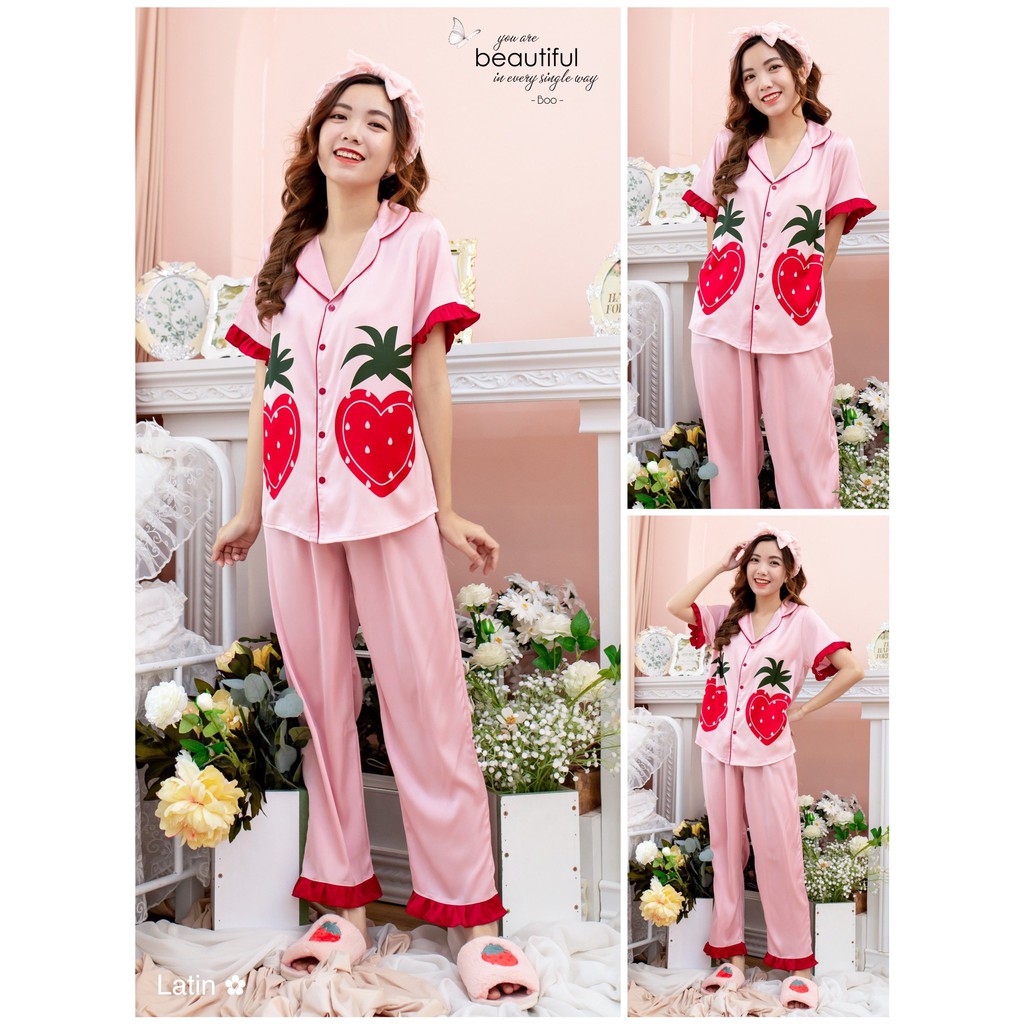 Đồ Mặc Nhà Pijama Lụa Latin TN Quần Dài Freesize - HÀNG CAO CẤP