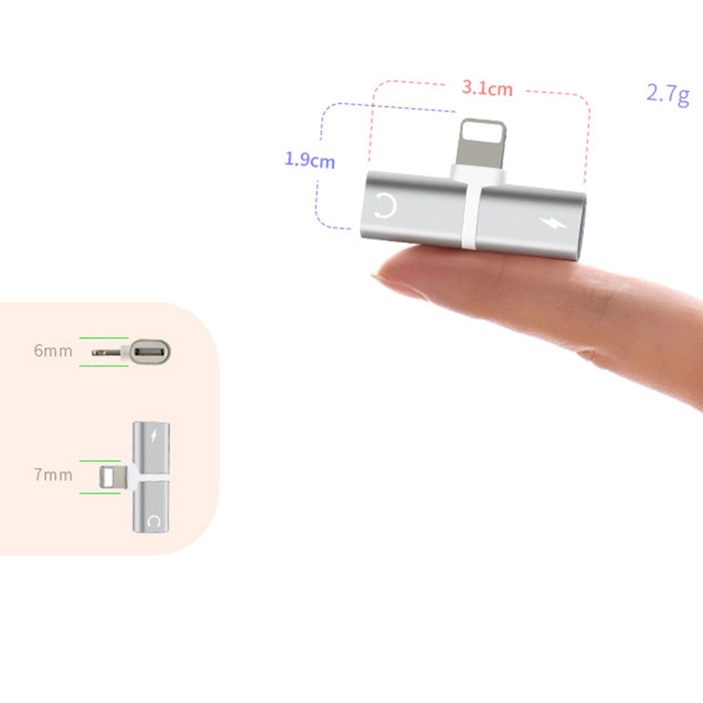 Tauwell Dây Cáp Chuyển Đổi Lightning Sang Lightning 2 Trong 1 Cho Tai Nghe Gọi Điện Thoại Iphone JP