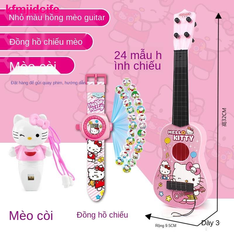 Đồ chơi giáo dục[Gửi lựa chọn + Gửi hướng dẫn] Đàn guitar trẻ em Ukulele hoạt hình giả nhạc cụ cậu bé đồ chơi