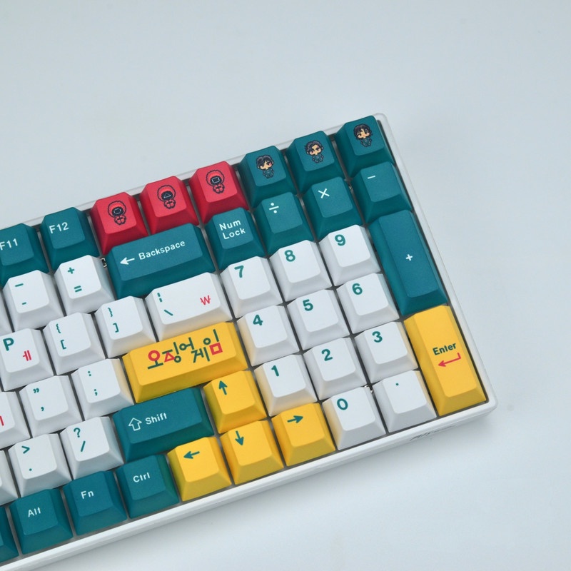 Trò chơi hàn quốc Keycap Cherry Profile màu vàng PBT Dye phụ bàn phím cơ keycap 129 phím
