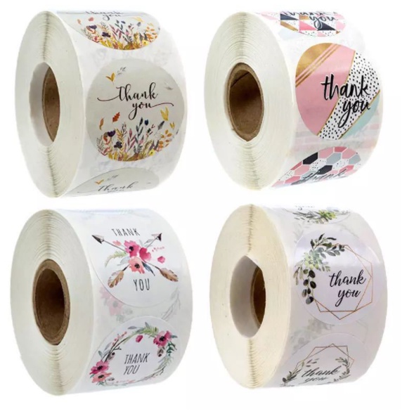 Tem Nhãn Dán Sticker, Miếng Dán Decal Thank You 500 miếng/1 cuộn