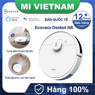 Robot hút bụi lau nhà ecovacs deebot n8 2300pa tỷ lệ diệt khuẩn 99.9% kết nối app điện thoại thông minh