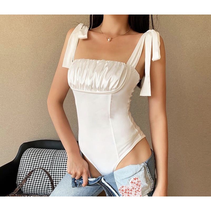 Đồ bơi nữ bikini đi biển một mảnh hai dây cột nơ vai thon gọn, cúp ngực nhứng đẹp, hông cao tôn chân dài G1M0022