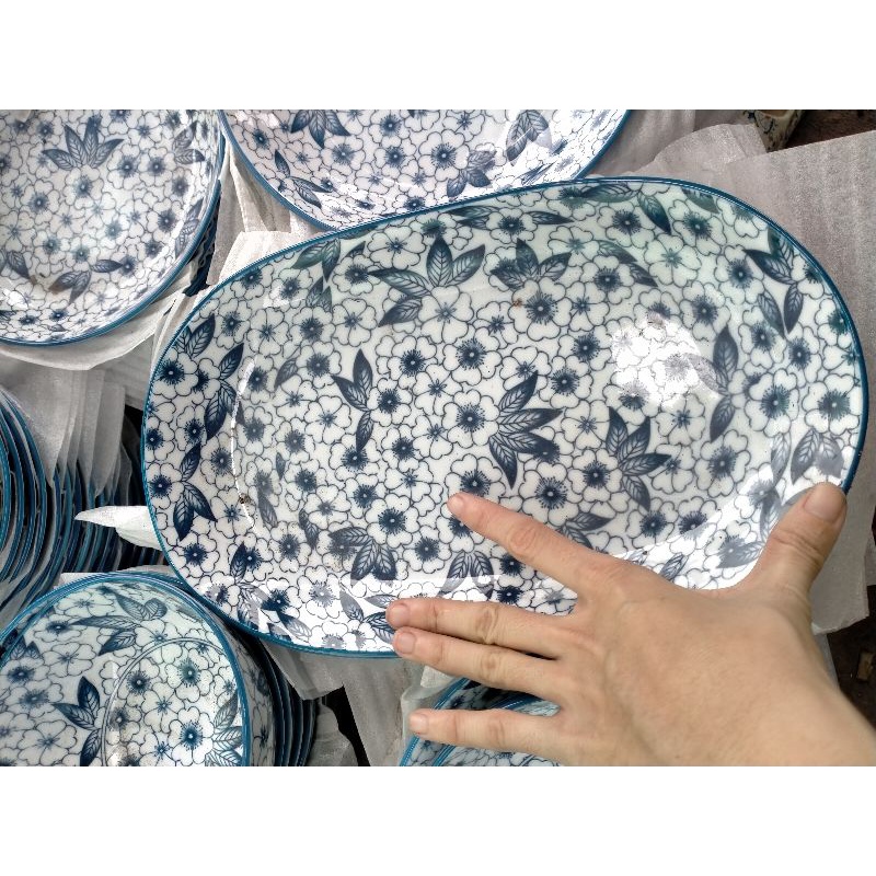 Tô chén đĩa bông cổ