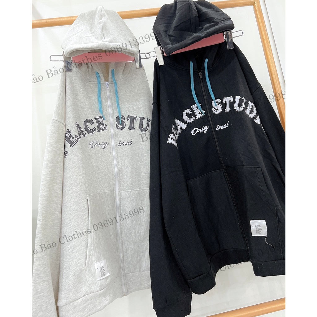 Áo Khoác Hoodie Nỉ Mũ Dáng Rộng Mũ To Tay Bồng Ace Nam Nữ Unisex Uzzlang