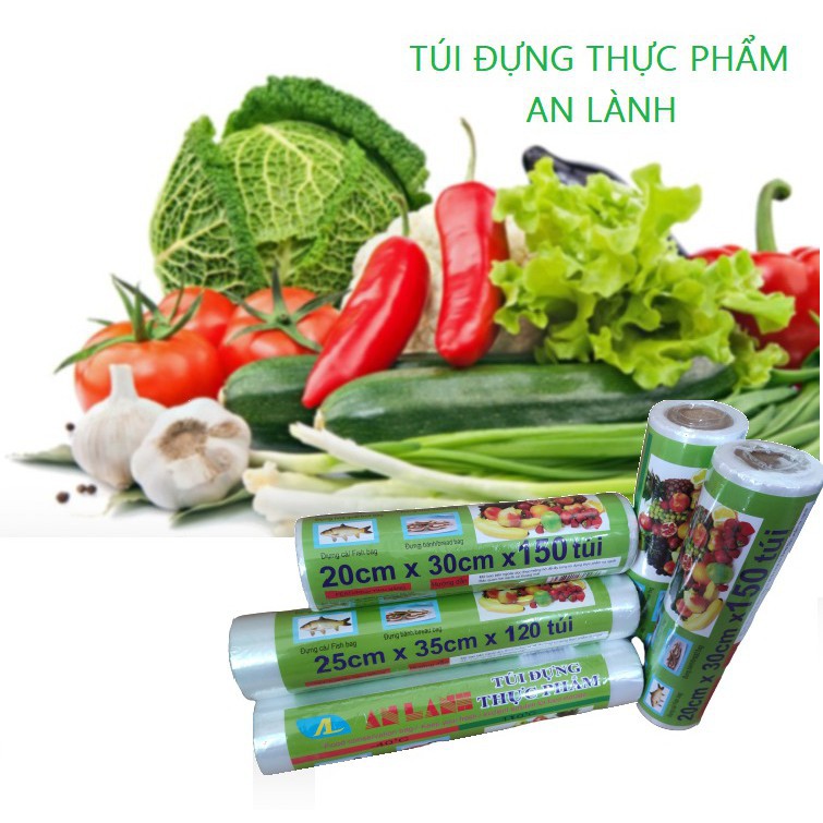 Túi đựng thực phẩm cao cấp An Lành HDPE TulaHome, tự phân hủy size 20x30cm 150 túi 1 cuộn