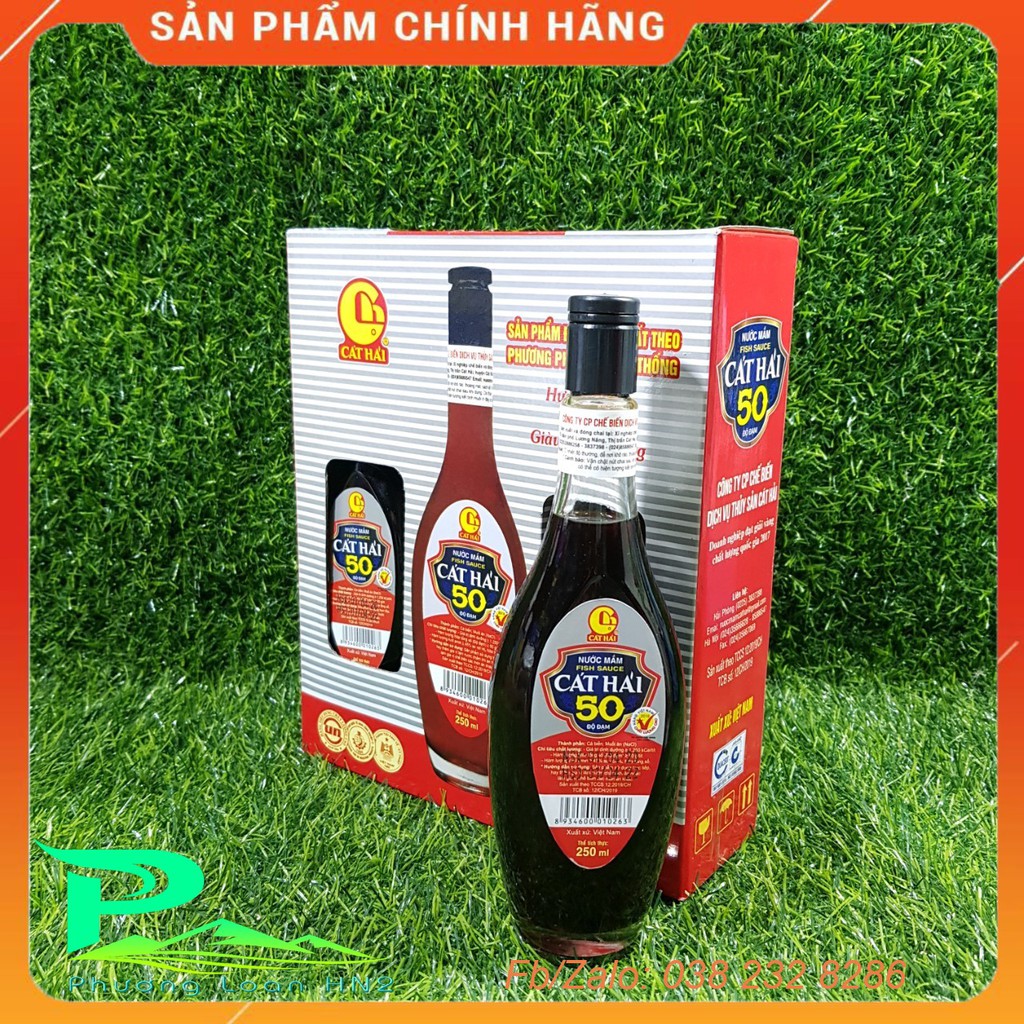 COMBO 3 chai Nước mắm Cát Hải 50 độ đạm 250ml, nước mắm truyền thống, ngon thơm, đậm vị