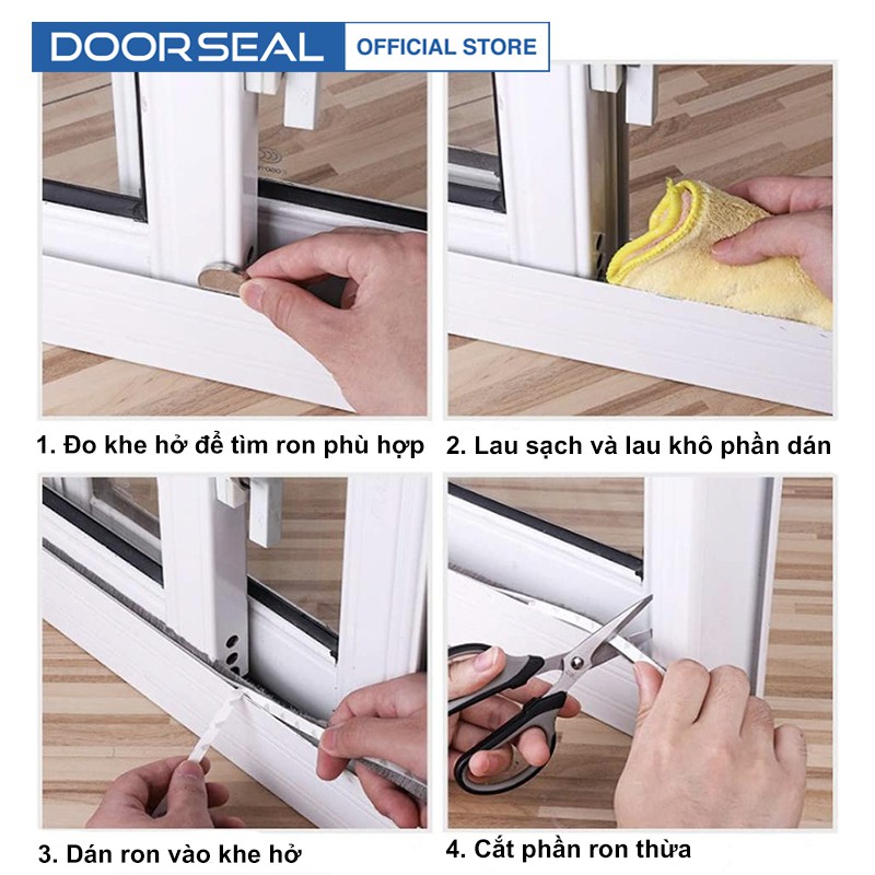 Ron Lông Dán Khe Hở Khung Cửa DOORSEAL Ngăn Bụi Côn Trùng Dài 2m