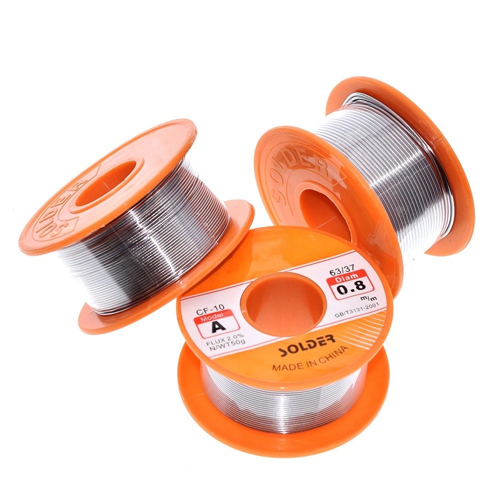 Cuộn dây hàn thiếc 0.6 / 0.8 / 1 / 1.2 / 1.5mm 63 / 37 Flux 2.0% 45 Ft chất lượng cao
