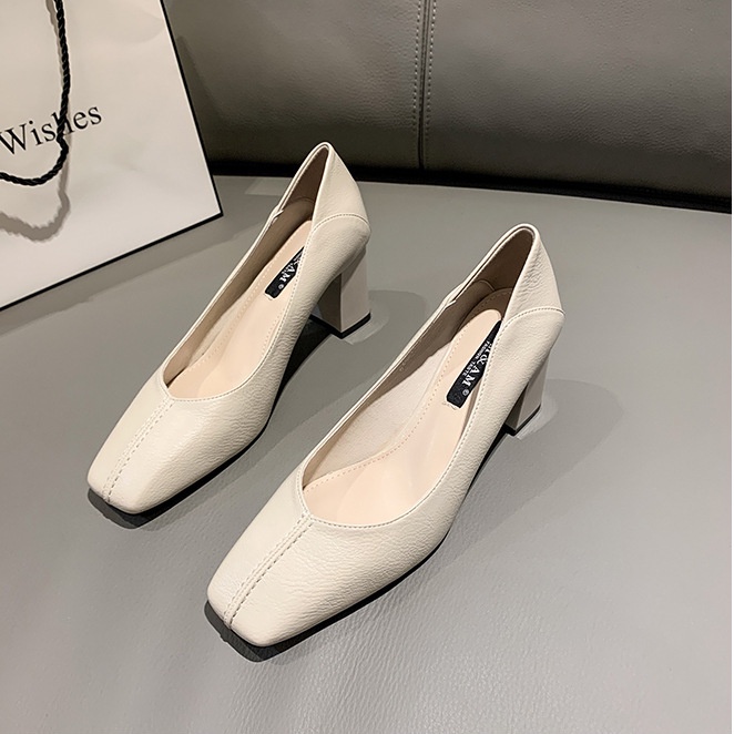Giày Cao Gót Mũi Vuông Đế Mềm Thời Trang Hàn Quốc