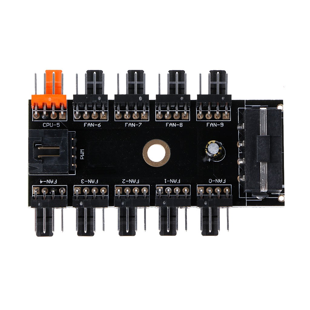 Bộ chuyển đổi quạt tản nhiệt IDE Molex 1 sang 10 cổng 4-Pin 12V