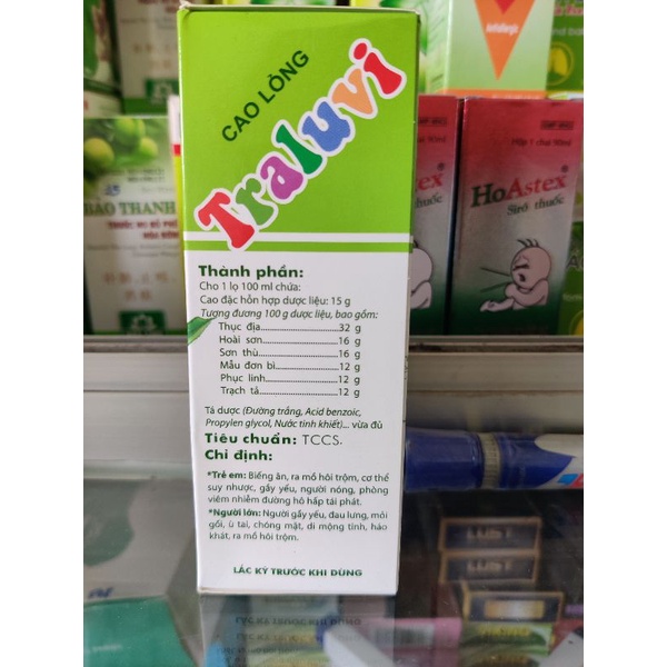 siro cao lỏng traluvi chai 100ml phòng ra mồ hôi trộm