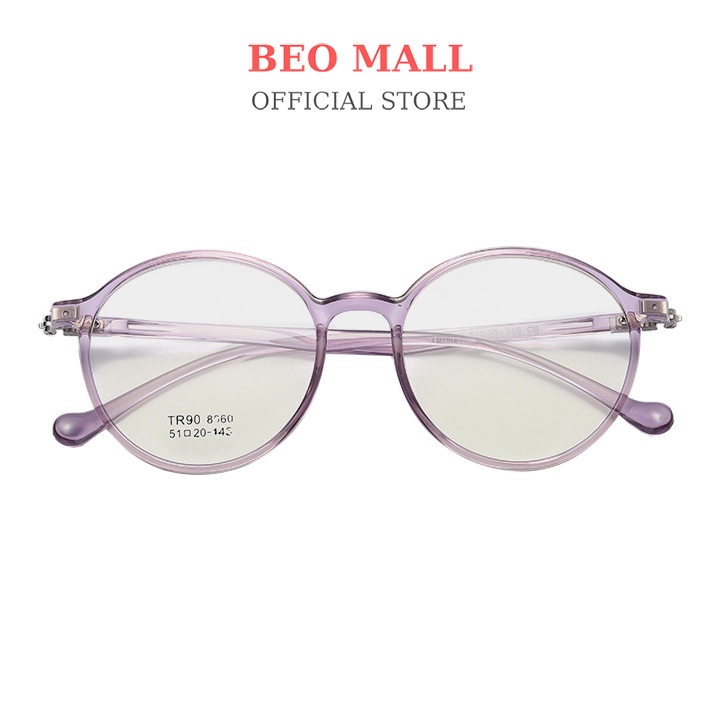 Mắt kính cận nữ BEOMALL thiết kế dạng tròn siêu đẹp theo phong cách trẻ trung cá tính năng động 8060