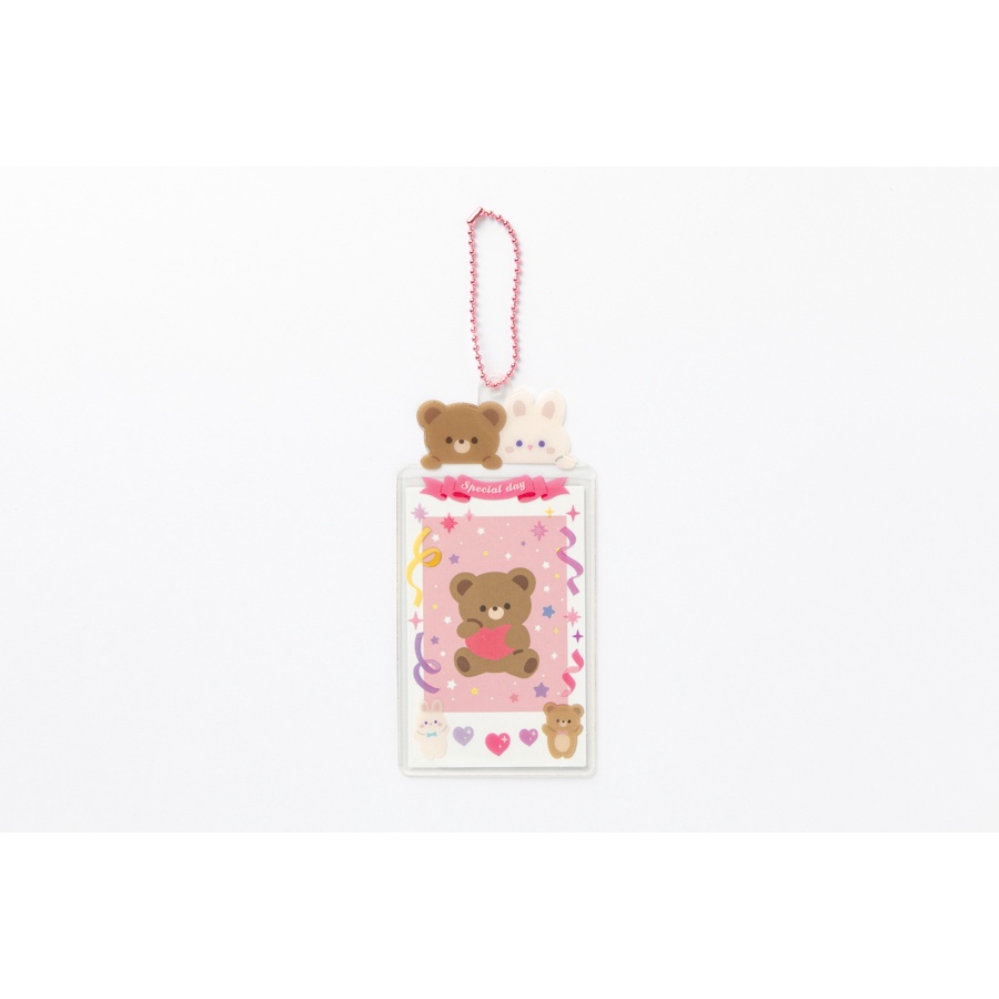 Toploader Decor ARTBOX Hàn Quốc Móc Khóa Bọc Card Đựng Ảnh Trang Trí Photocard Polaroid In Hình Thỏ/Gấu Ribbon Confetti