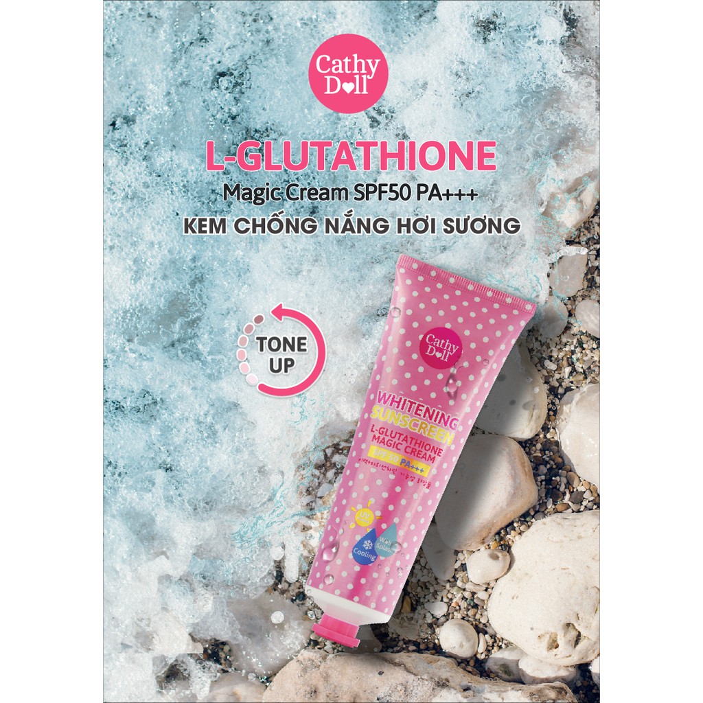 Kem Chống Nắng Dưỡng Trắng Da Cathy Doll L- Glutathione Magic Cream SPF50 PA+++ 60ml