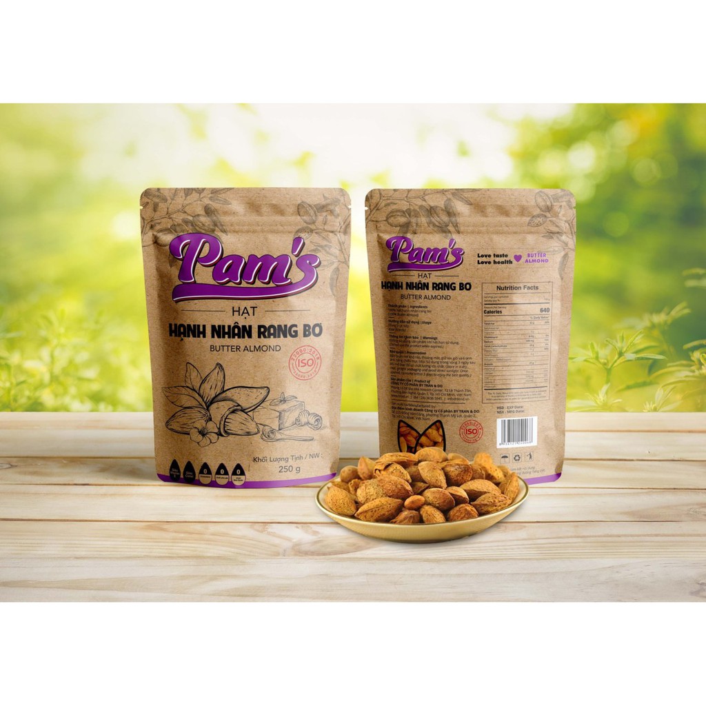 Hạt Hạnh Nhân Rang Bơ PAM'S 250g