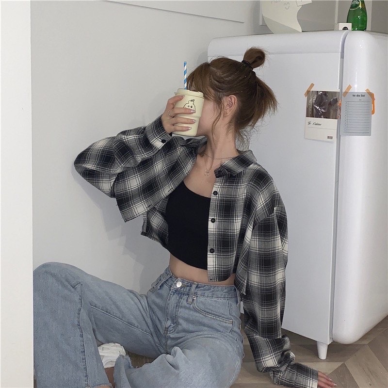 [ SẴN ] Áo khoác caro croptop | BigBuy360 - bigbuy360.vn