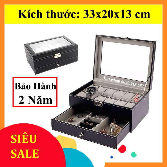 Hộp Đựng Đồng Hồ Da, Gỗ Giá Rẻ 2 Tầng, 3 Tầng, Kèm Trang Sức, Mắt Kính Cao Cấp Chính Hãng