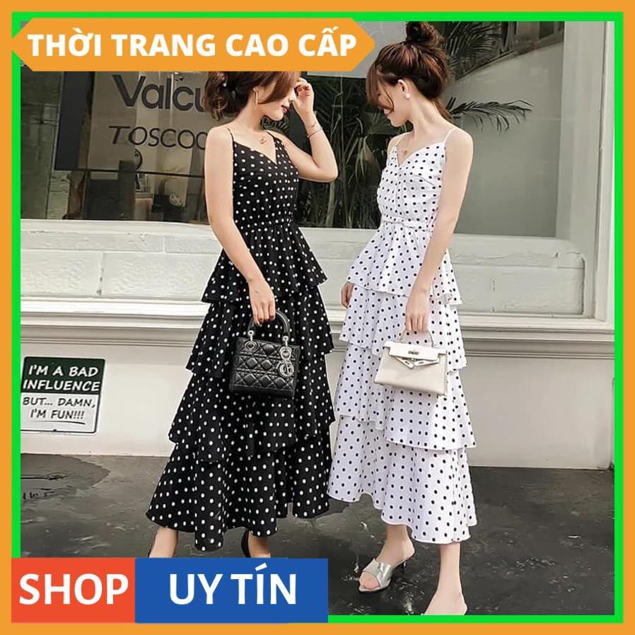 Đầm maxxi 2 dây tầng siêu đẹp - váy thiết kế nhiều tầng mang đi biển, dạo chơi thì xinh vô cùng [SIÊU PHẨM]