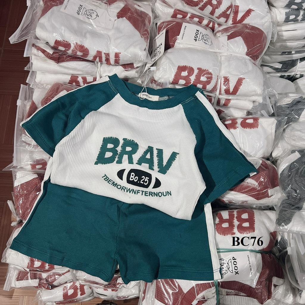 Đồ Bộ cộc tay XOOP cotton tổ ong XOOP in BRAV cho bé trai bé gái (11-21kg) BC76,  Shop Phúc Yến