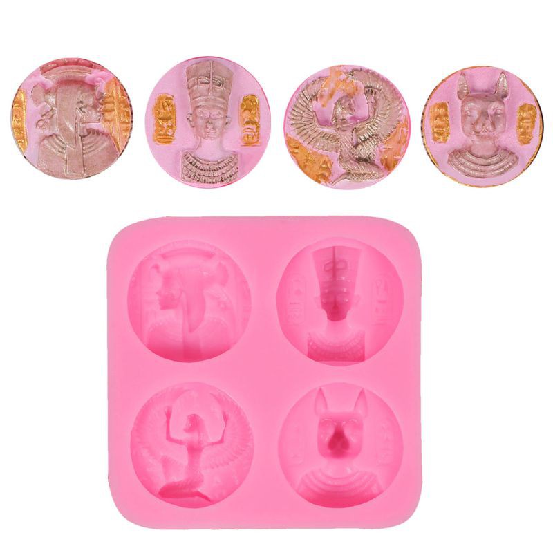 Khuôn Silicone Tạo Hình Đồng Xu Ai Cập Trang Trí Bánh
