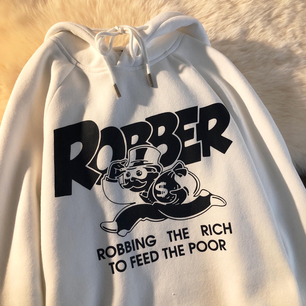 【ZHELIHANGFEI】Áo Hoodie Dáng Rộng In Họa Tiết Xinh Xắn Theo Phong Cách Retro Dễ Phối Đồ