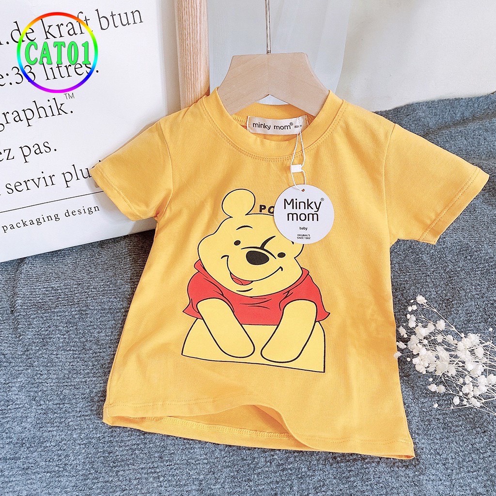 [CAT01] Áo Cộc Tay Thun Lạnh MINKY MOM Cổ Tròn Loại 1 Mềm Mịn, Thoáng Mát, Thấm Hút Mồ Hôi, Dễ Chịu Cho Bé Chuẩn Đẹp